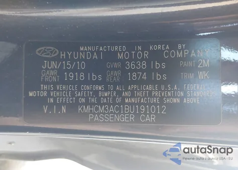 2011 Hyundai Accent Gs from USA, damaged, VIN KMHCM3AC1BU191012